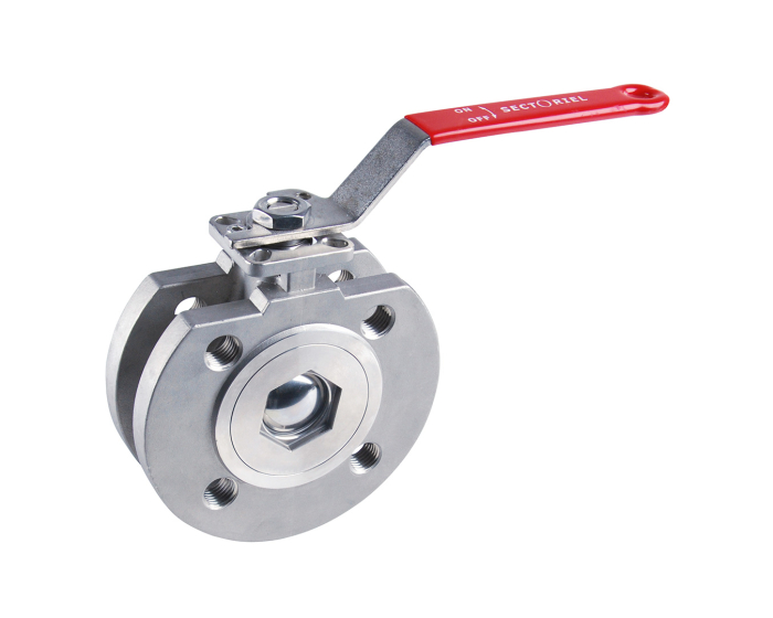 Stainless steel ball valve 771XS wafer RF PN16 + ISO pad DN15